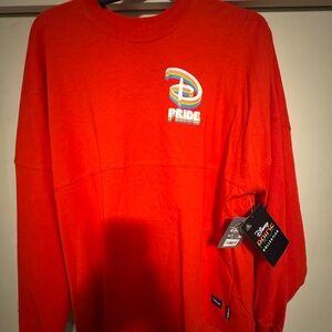 Disney Red Pride Sweatshirt with Rainbow Logo